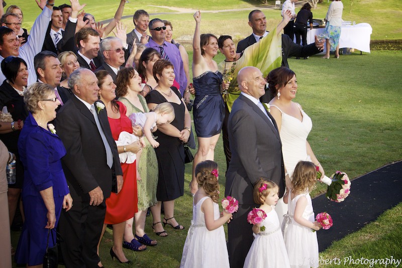 All guests cheering - wedding photography sydney
